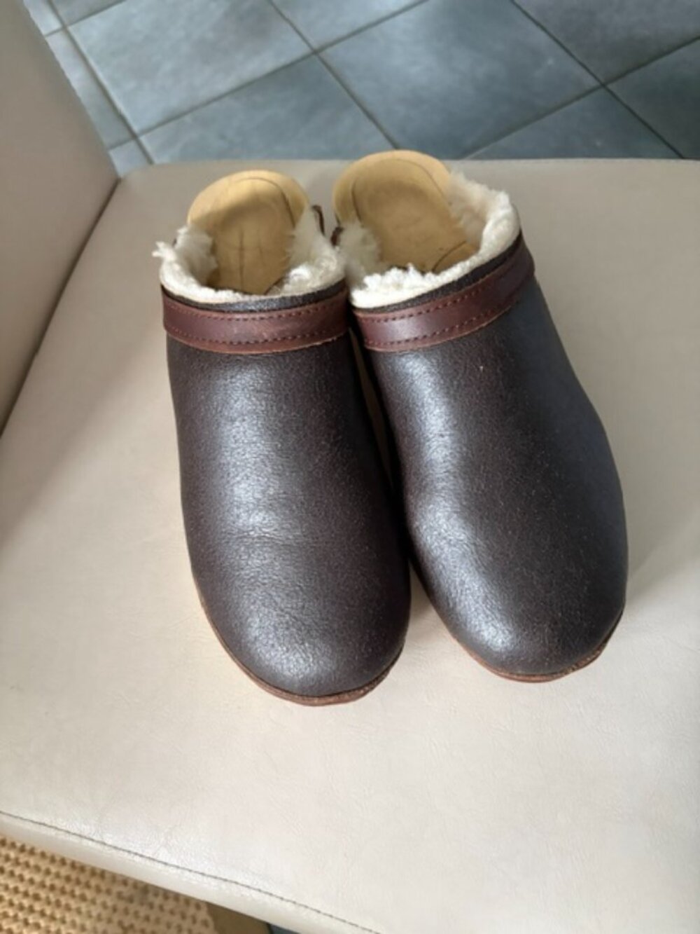 No.6 Spitfire Dakota Shearling High Heel Clog, Size 42, Brown
